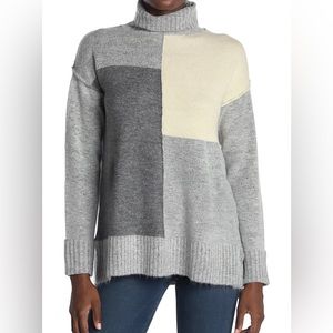 CYRUS Grey Color Block turtle neck Sweater
